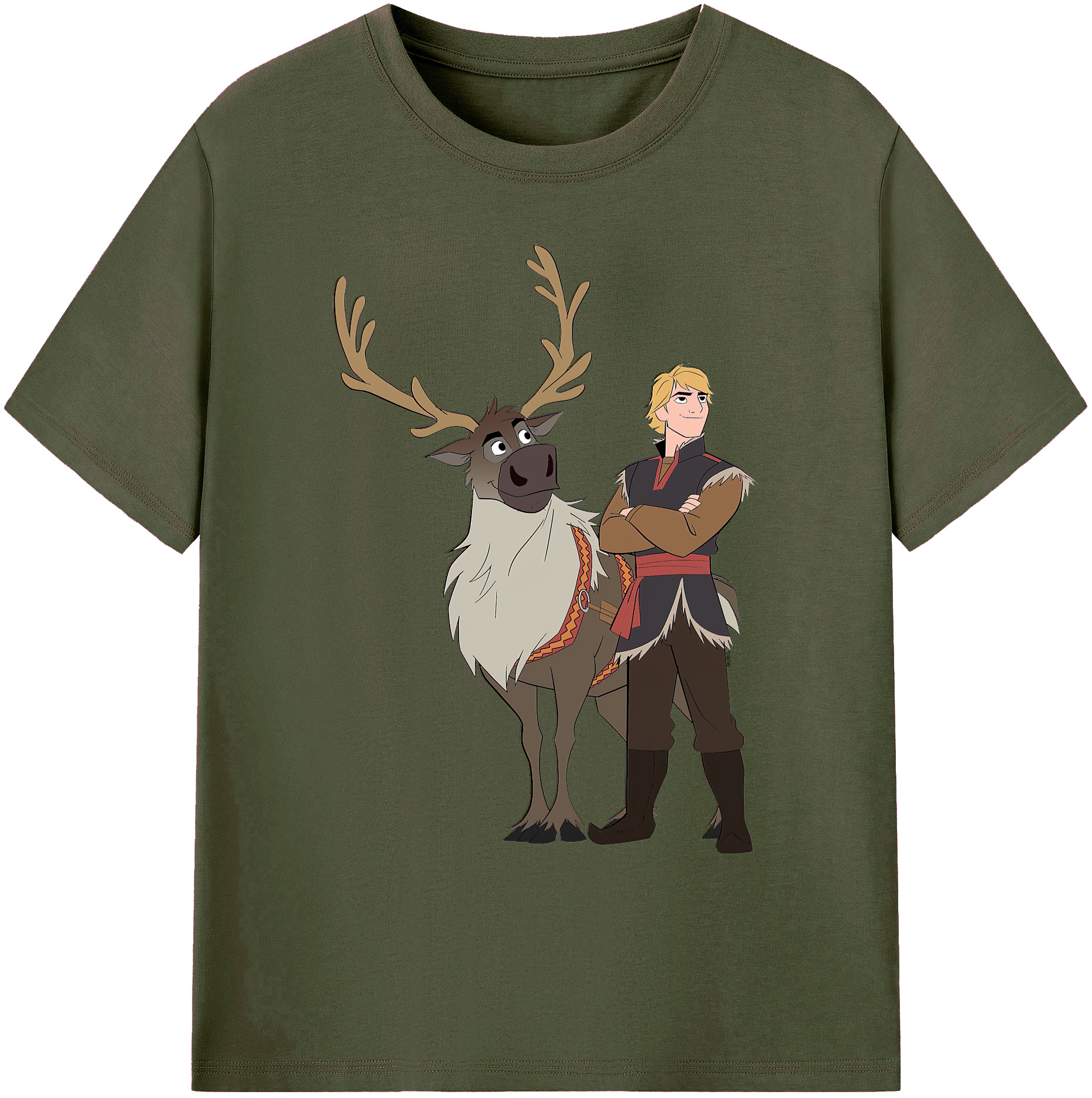 （画像用） アナと雪の女王 アンナ エルサ Frozen Anna Elsa 綿100％ メンズ半袖Tシャツ｜肌触りやわらか＆通気性